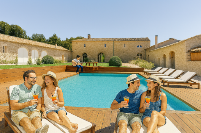 Table dressée en plein air pour une expérience bohème